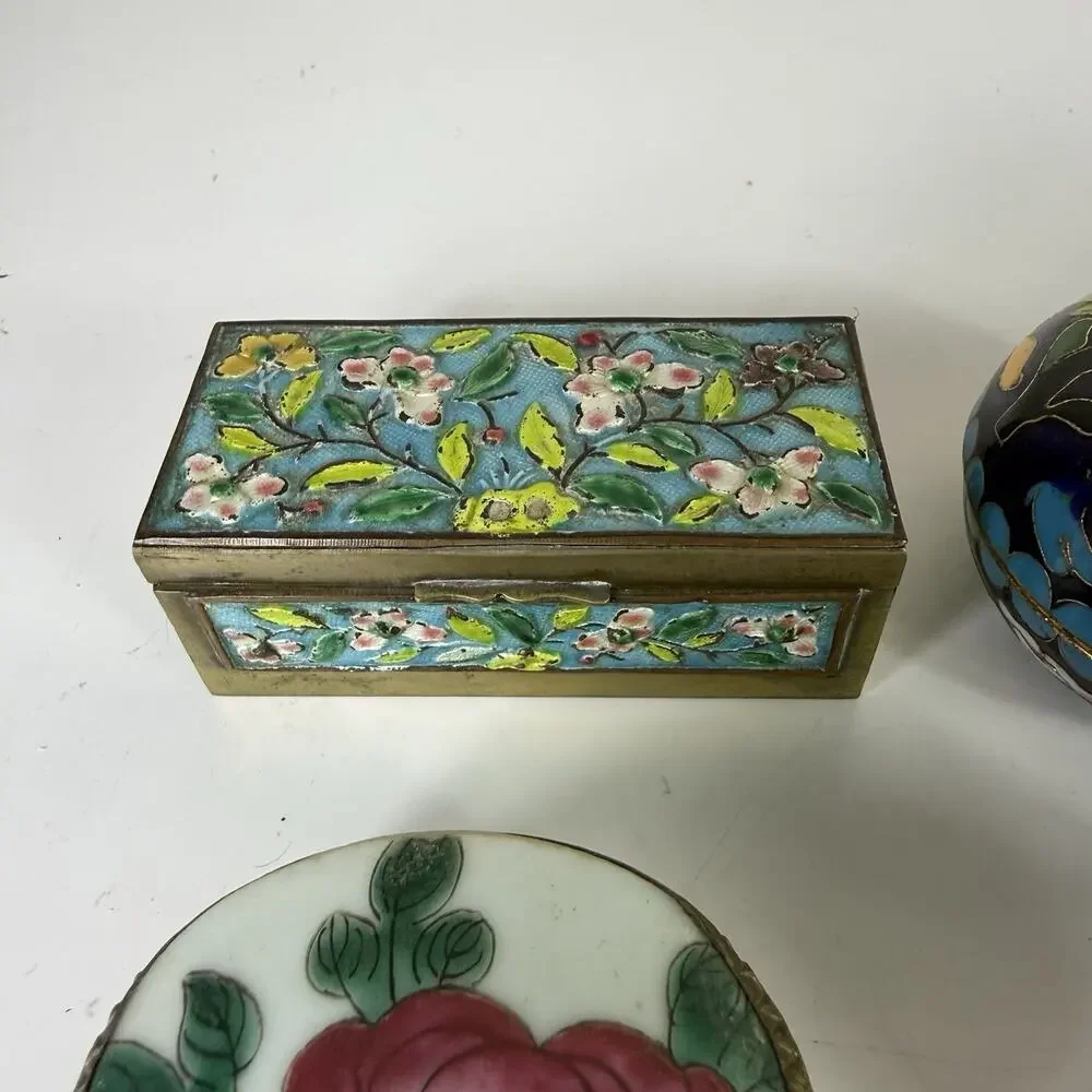 Lot Of 8 Various Trinket Jewelry Boxes - Picture 2 of 7